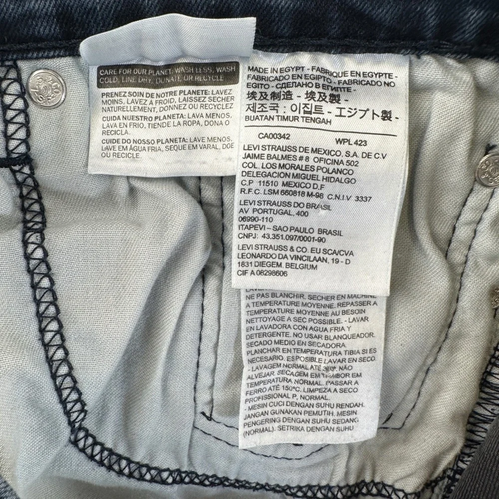 Levi's 511 Slim Fit Stretch Jeans Mens W32 L32 Blue‎ Denim Five Pocket Whiskers